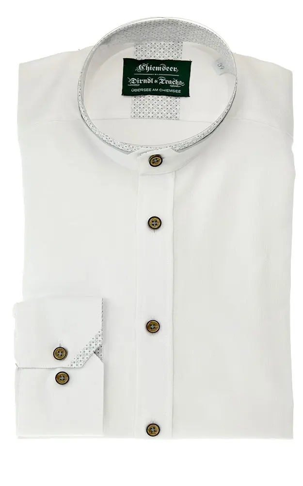 Hemd 3012, weiß/grau - Slim fit