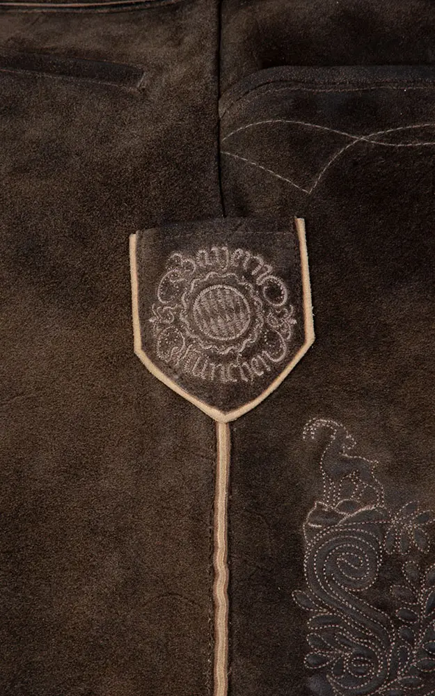 Lederhose Elzach mit Gürtel, vulkan - FC Bayern