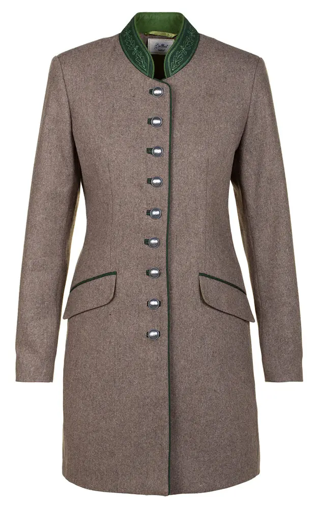 Gehrock Hilda, sepia/grün