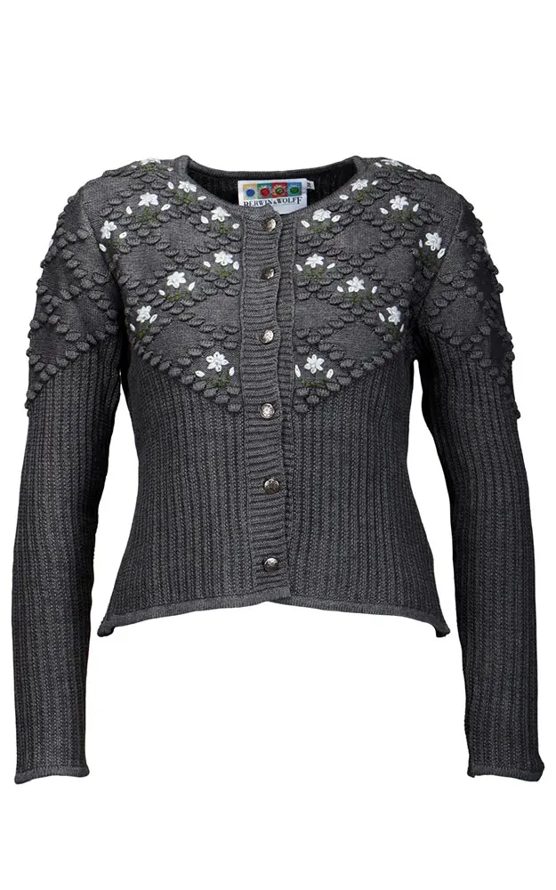 Strickjacke 13637, dunkelgrau