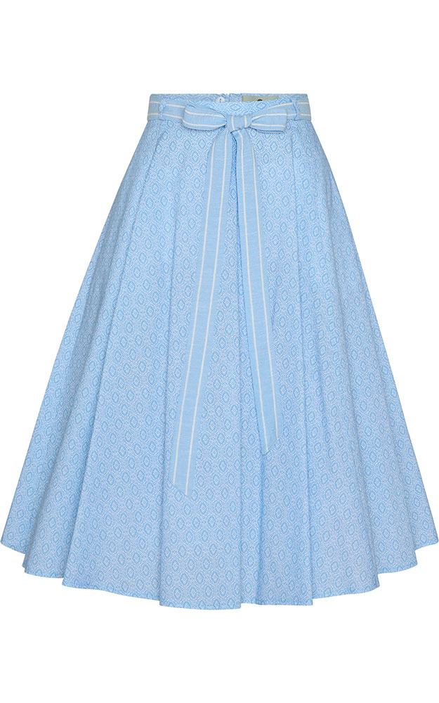 Rock 461305 mit Gürtel, hellblau