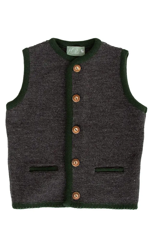 Kinder-Strickweste Mäxchen, anthrazit/tanne