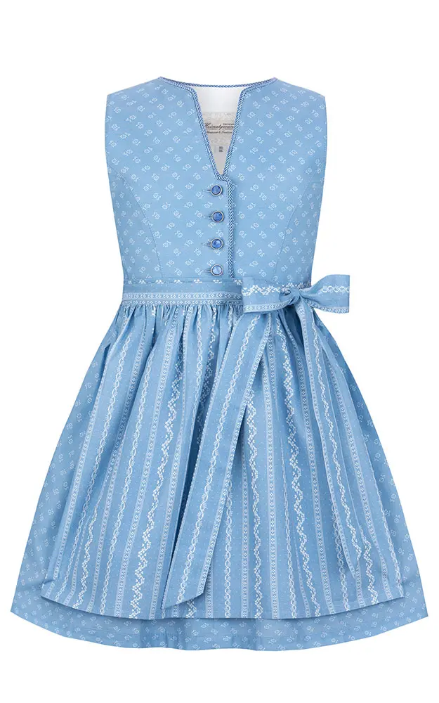 Kinderdirndl Lena mit Schürze, hellblau