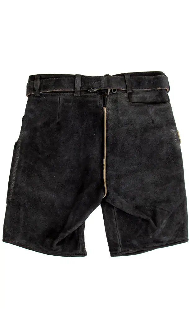 Lederhose Stocksee mit Gürtel, kohle