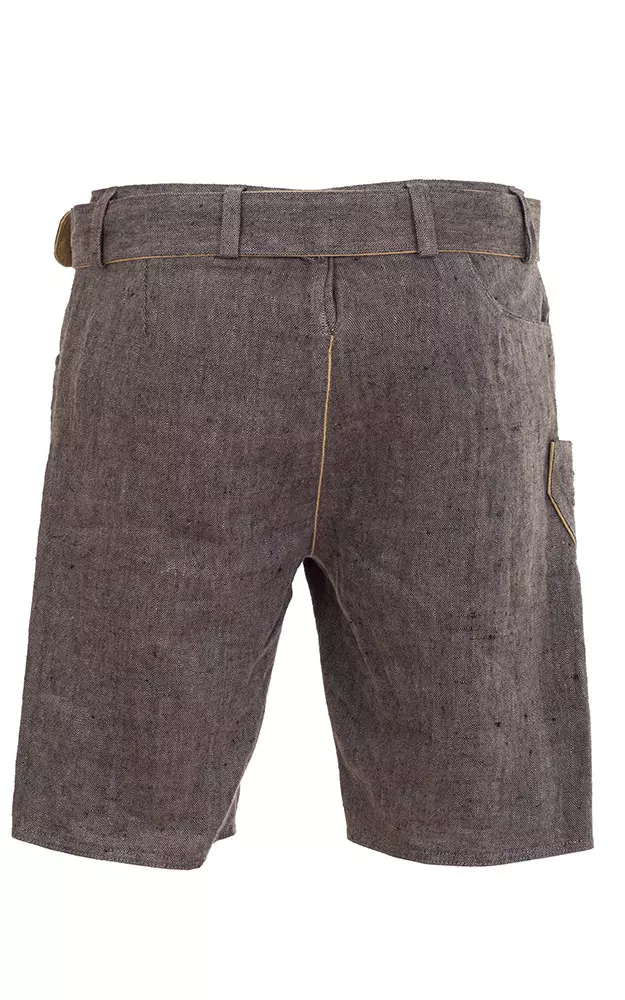 Stofflederhose Leinen, grau