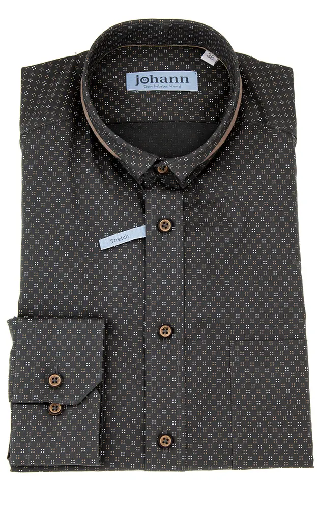 Hemd 3034 12141, anthtrazit  - Slim fit - Stretch