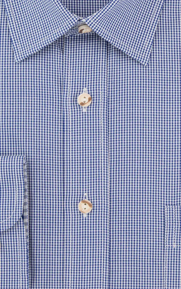 Hemd HE 627, # mittelblau/weiß