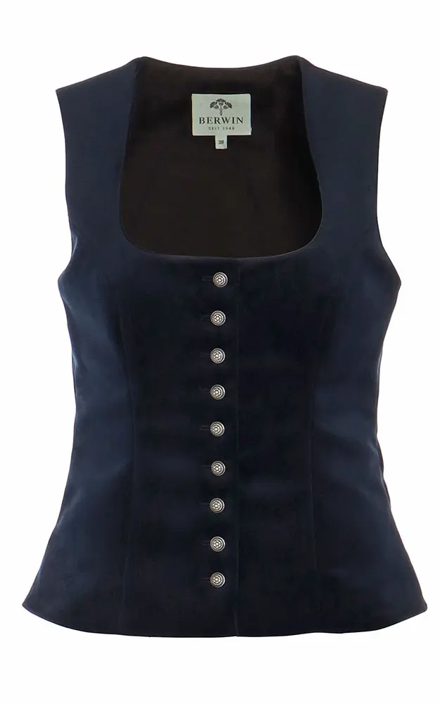 Mieder Samt 64250, dunkelblau