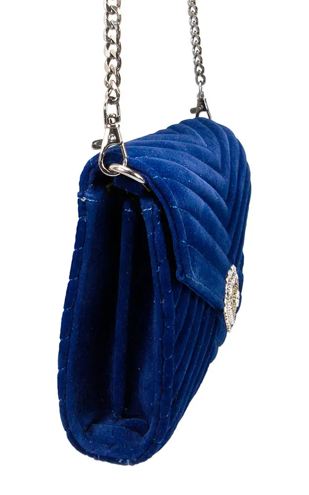 Trachtentasche Samtclutch, blau