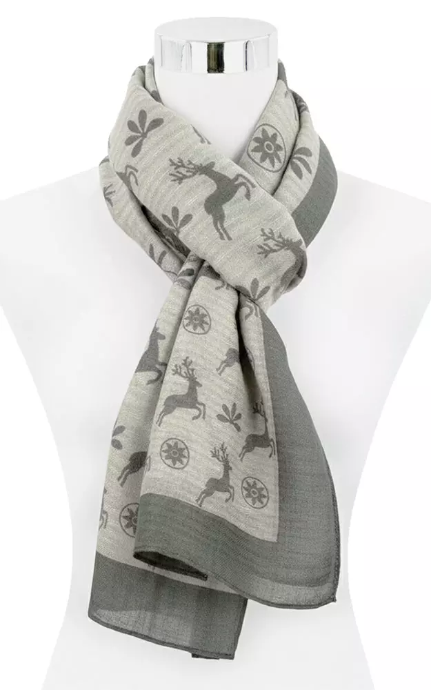 Schal Hirsch, grau