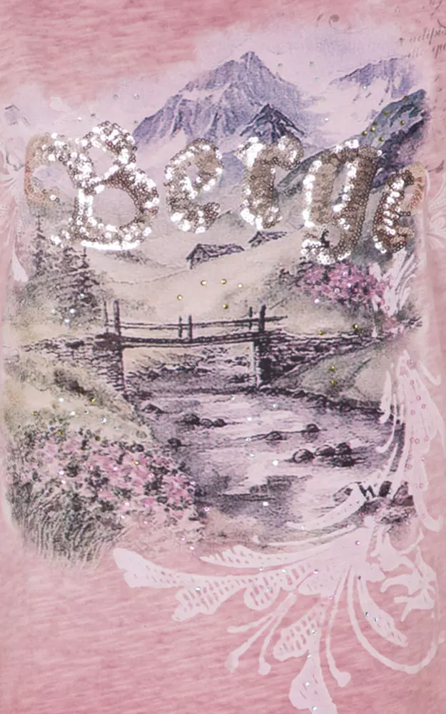 Damen-Shirt Berge, rosa