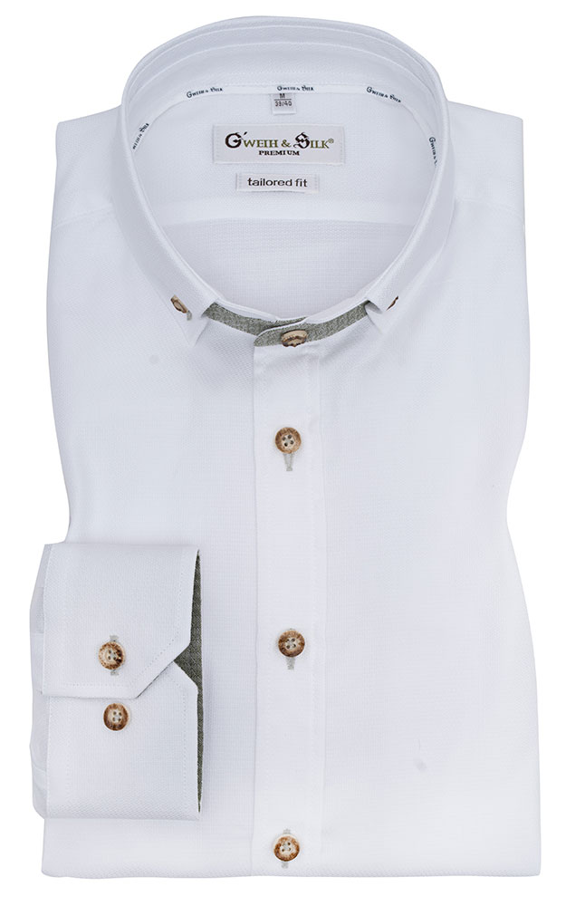 Hemd Fichtelsee weiß/schilf - Tailored fit