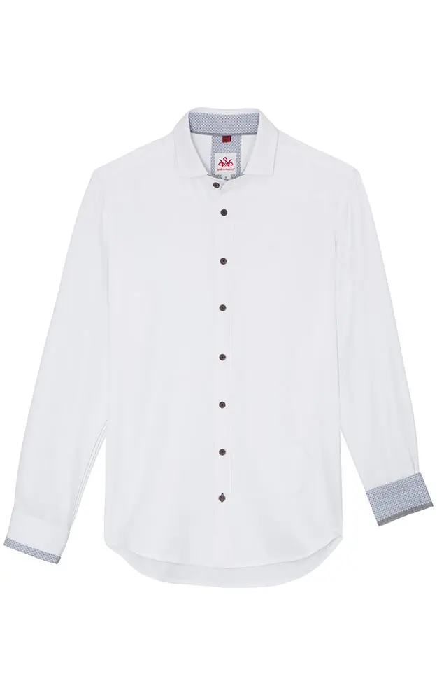Hemd Geiselwind LK, weiß/dblau - Slim fit