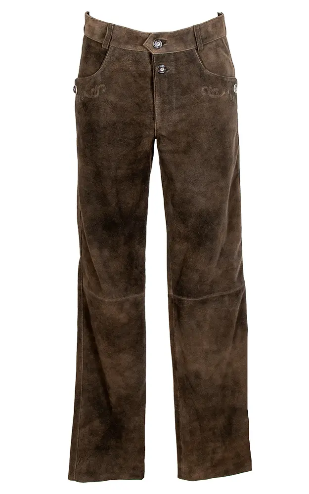 Lederhose Erich lang, mittelbraun