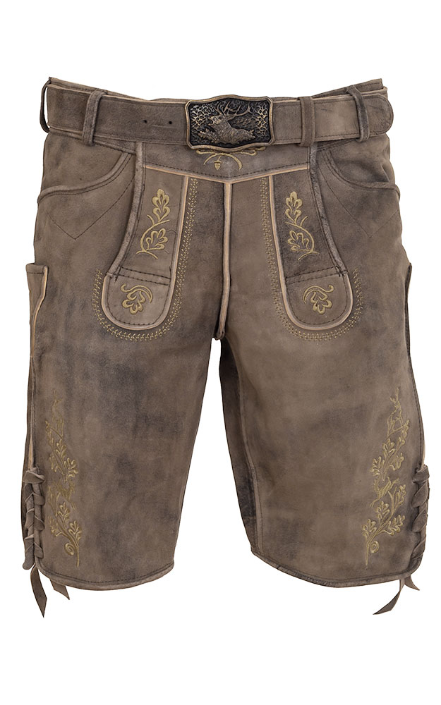 Lederhose Gabriel mit Gürtel, braun
