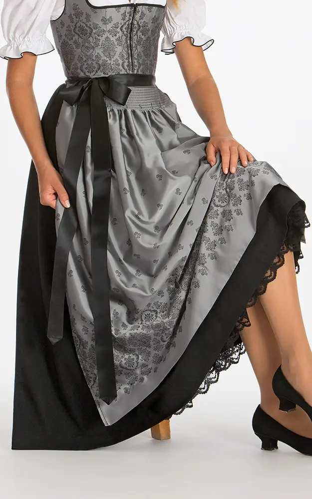 Schürze Hochburg, grau/schwarz