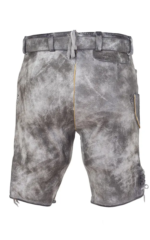 Lederhose Hochgern Nappato mit Gürtel, steingrau