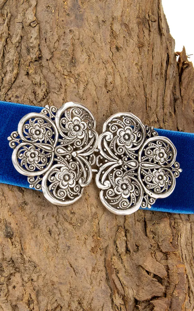 Gürtel Gummisamt Koppel, blau