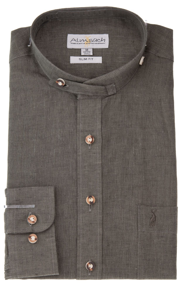 Hemd Hannes, oliv - Slim fit