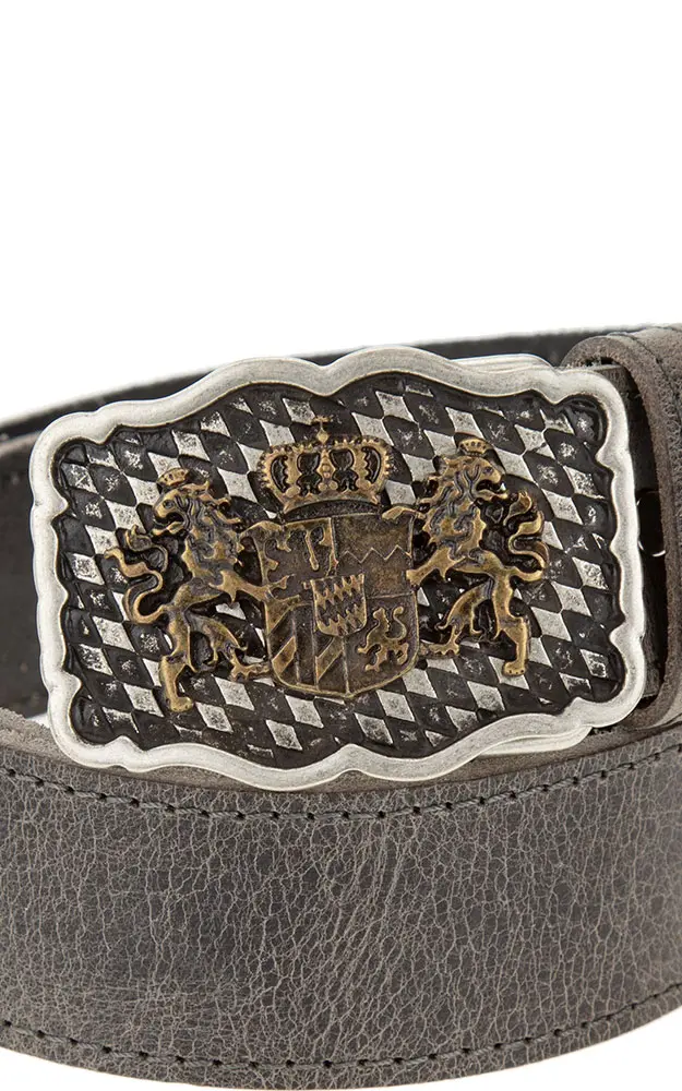 Gürtel 04073 Löwen messing, graubraun