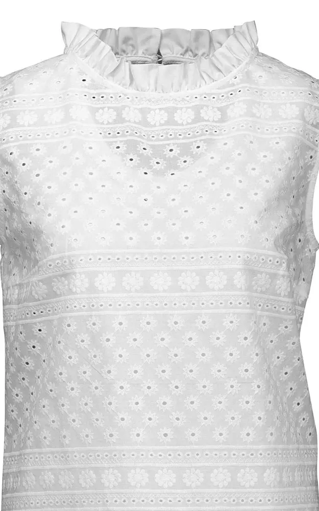 Trachtenbluse 34511, weiß Stehkragen