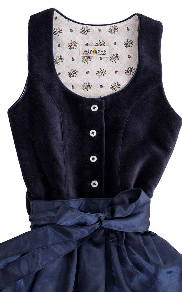 Kinderdirndl Irmi mit Schürze, blau
