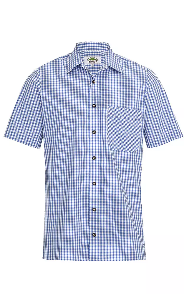 Hemd Cortina #, blau/weiß Kurzarm