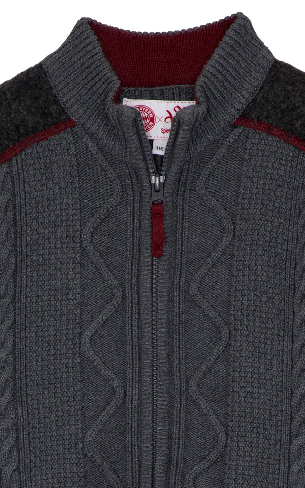 Kinder-Strickjacke, grau - FC Bayern