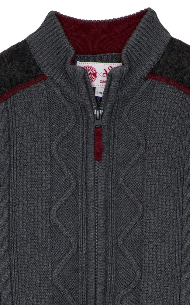 Kinder-Strickjacke, grau - FC Bayern