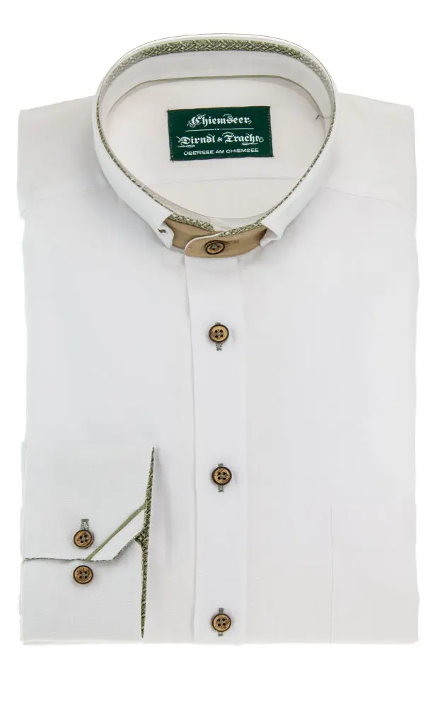 Hemd 3042, weiß/grün SK - Slim fit