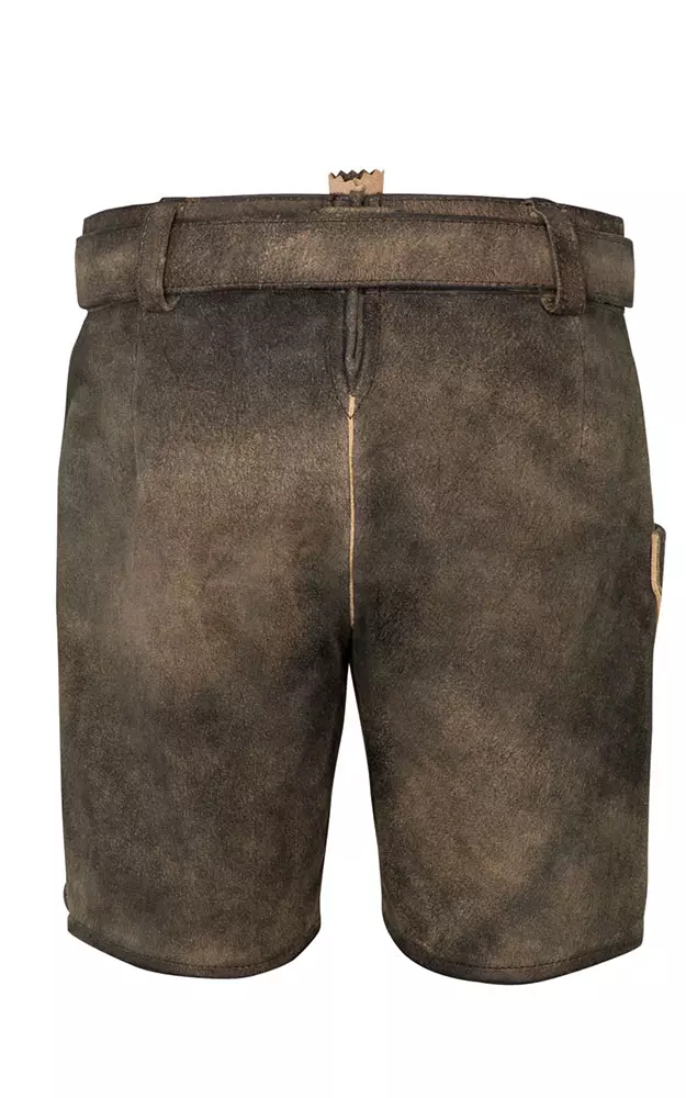 Kinder-Lederhose Achill mit Träger/Gürtel, espresso