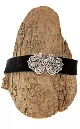 Gürtel Gummisamt Koppel, schwarz