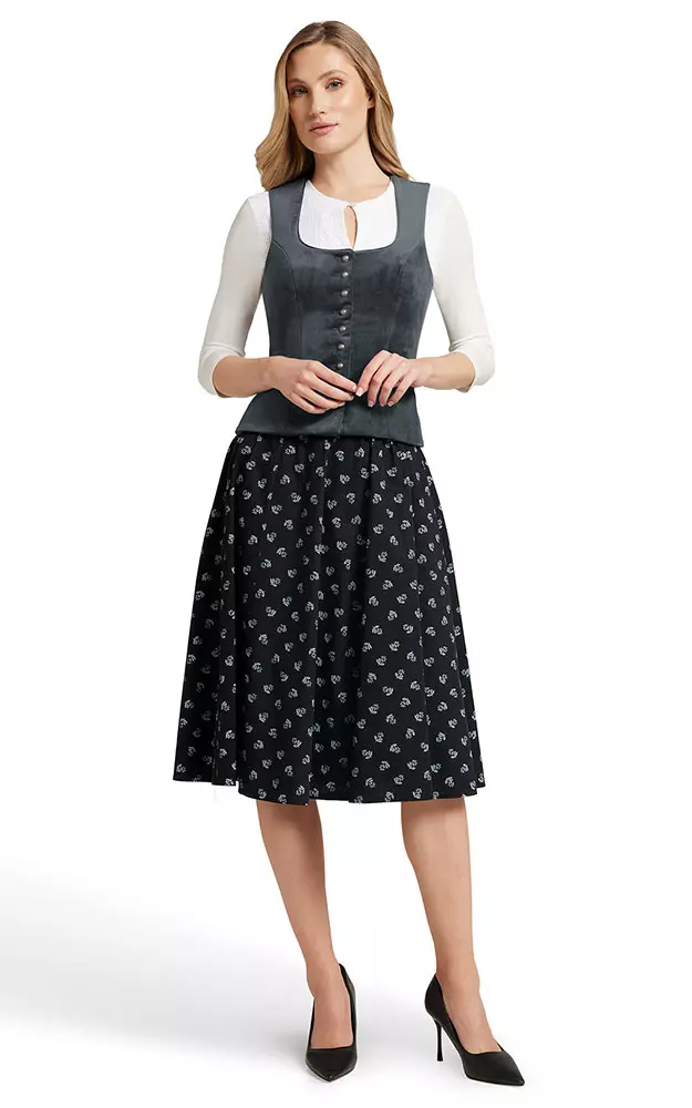 Mieder Samt 64250, grau