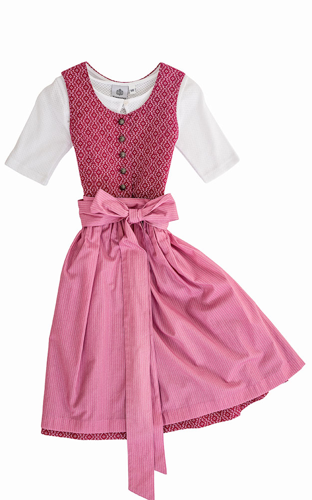 Kinderdirndl Wallersee, mit Schürze u. Bluse beere