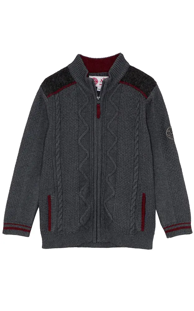 Kinder-Strickjacke, grau - FC Bayern