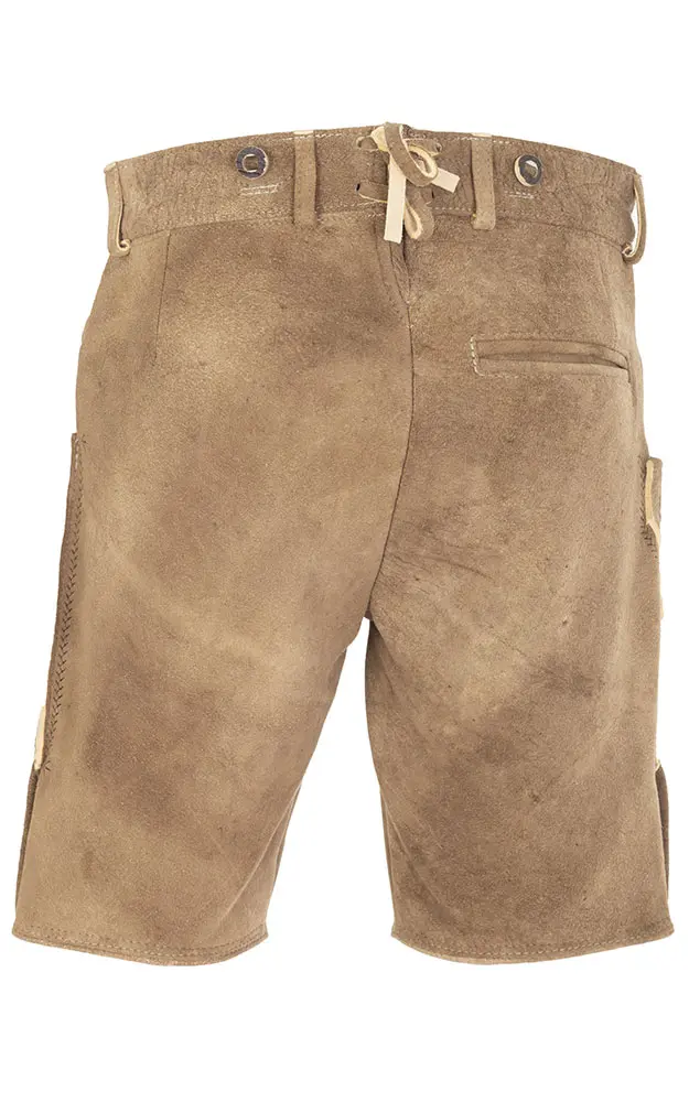 Hirschlederhose Alois ohne Träger, wilderer mittelbraun