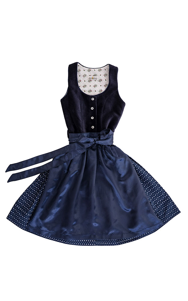 Kinderdirndl Irmi mit Schürze, blau