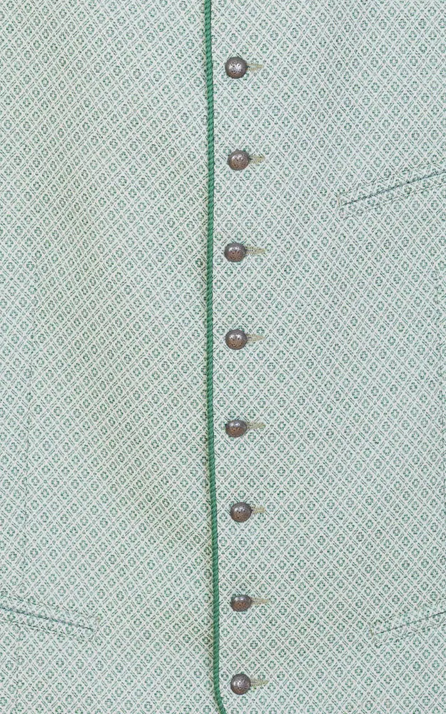 Weste Norbert, grün/beige gemustert - Slim fit