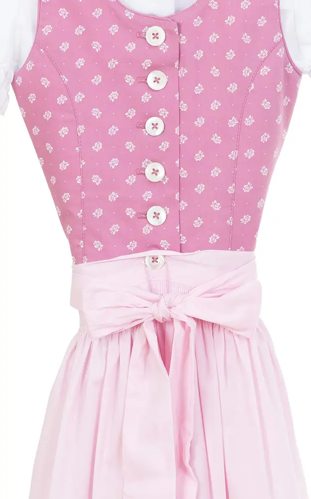 Kinderdirndl Bergsee, mit Schürze u. Bluse rosa