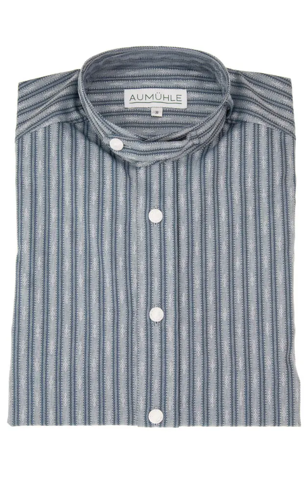 Hemd 03 13450P, blau/grau gestreift