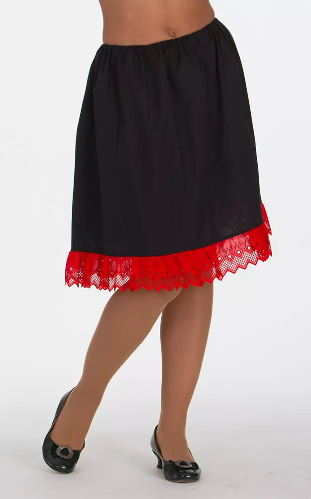 Unterrock Marga mini, schwarz/rot 55cm