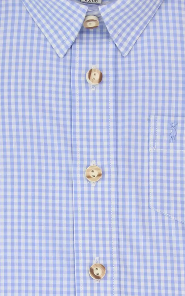 Kinderhemd 522, LK  # hellblau/weiß