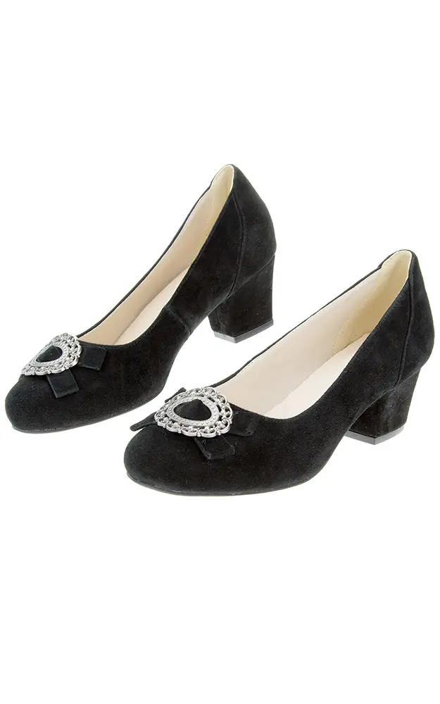 Velours-Schuhe 3000008002, schwarz