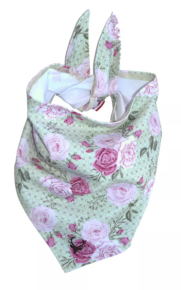 Baby-Kopftuch/Halstuch Gini, grün/rosa