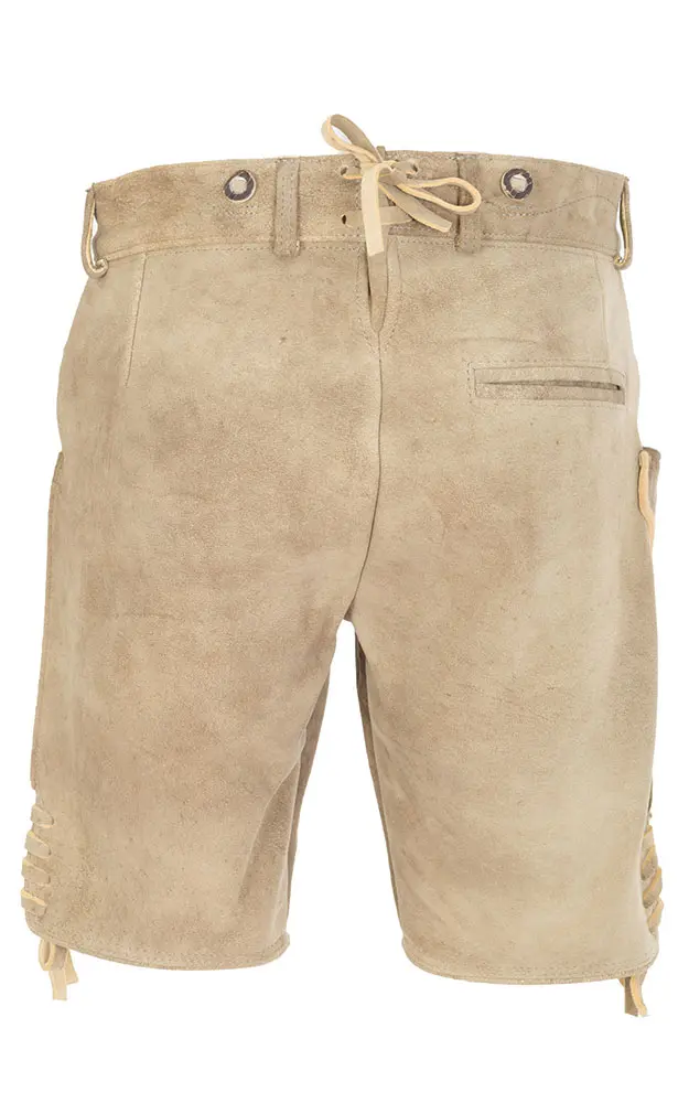 Hirschlederhose Ludwig ohne Träger, antik hell