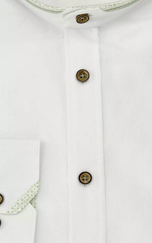 Hemd 3012, weiß/grün - Slim fit
