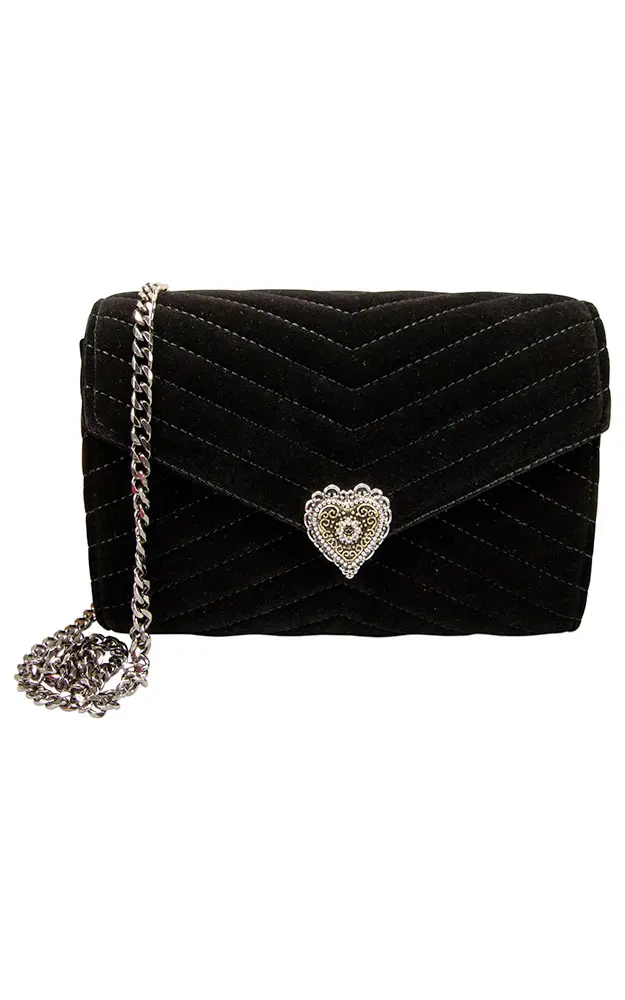 Trachtentasche Samtclutch, schwarz