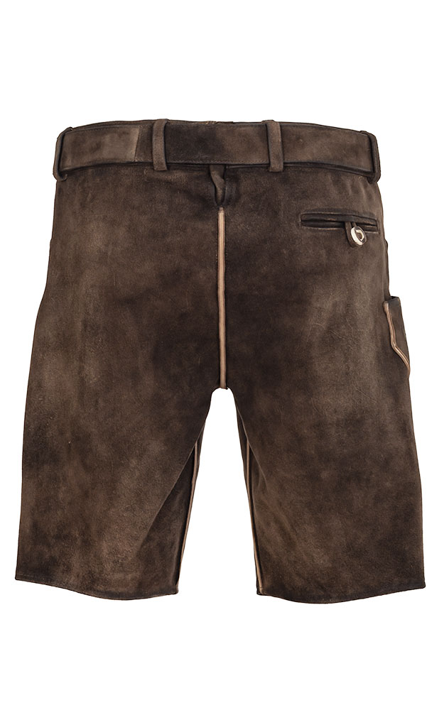 Lederhose Franz ohne Träger, dunkelbraun/tanne
