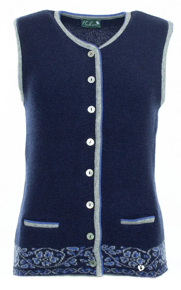 Strickweste Magdi, marine/hellblau