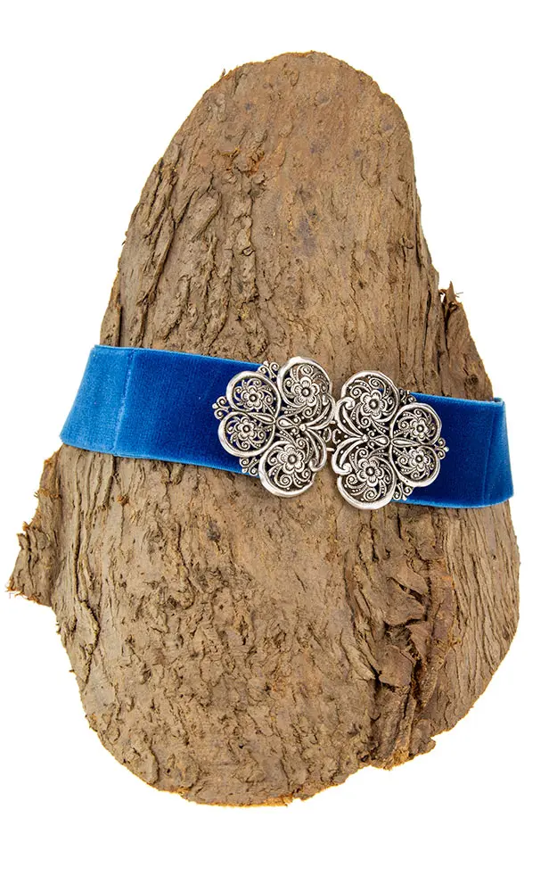 Gürtel Gummisamt Koppel, blau